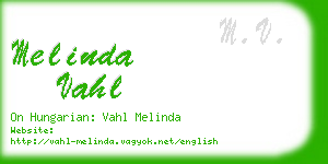 melinda vahl business card